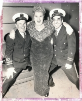40,000 Murphy with Sophie Tucker and Bill Fiore, and an autograph: "A great guy and a wonderful pal. Best wishes. Sophie Tucker"