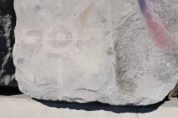 Faded painting. Chicago lakefront stone painting, between Belmont and Diversey Harbors. 2022