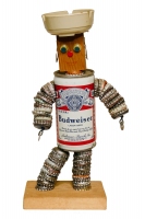 Male Budweiser bottle-cap flasher figure, closed - vernacular art