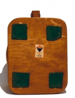 Junior Achievement sticker on the bottom of a copper-colored  bottle-cap turtle - vernacular art