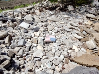 Flag amidst the rubble. Chicago lakefront paintings, Northerly Island. 2019