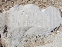 Juan B L'S Becky C 4ever. Chicago lakefront stone carvings, 12th Street Beach. 2019