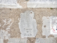 Cindy + Rich. Chicago lakefront stone carvings, Calumet Park. 2019
