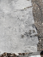 Pablo -N- Hilda. Chicago lakefront stone carvings, Calumet Park. 2024