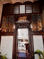 Entry, Antoni Gaudí's Casa Calvet, 1900, Barcelona. Entrance to the restaurant