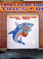 An emphasis on the vicious. Quick Service Auto Center, Pulaski Road at Berteau