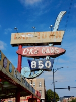 Neon sign for Car Town, Western Avenue near Chicago Avenue, Chicago.-Roadside Art