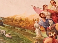 Chicago afire in the Carl Schurz library mural