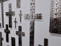Cross Purposes: Stanley Szwarc at Intuit December 2016. Crosses on wall, side view