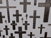 Cross Purposes: Stanley Szwarc at Intuit December 2016. Crosses on wall, detail