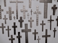 Wall of crosses, Cross Purposes: Stanley Szwarc at Intuit December 2016.
