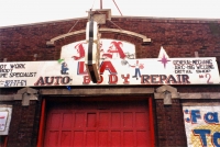Main sign for D&A Auto Body Repair, Western Avenue and 47th Street-Roadside Art