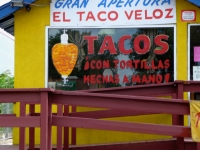 I came across two El Taco Velozes, each with a nice gyros-style drawing, Federal Blvd., Denver, Colorado