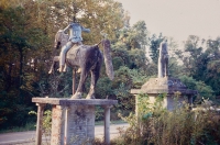 Rear of Andrew Jackson and World War II memorial. E.T. Wickham site, 1995.