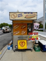 Super pretzel, beef hot dog. Vernacular hand-painted food truck signage, National Mall, Washington, D.C.
