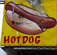 Hot dog. Vernacular hand-painted food truck signage, National Mall, Washington, D.C.