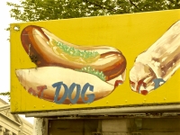 Dog. Vernacular hand-painted food truck signage, National Mall, Washington, D.C.