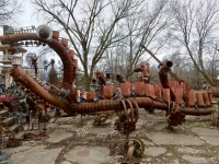 Dragonlike figure at the Forevertron, built by Tom Every (Dr. Evermor), south of Baraboo, Wisconsin