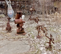Sculptures at the Forevertron, built by Tom Every (Dr. Evermor), south of Baraboo, Wisconsin
