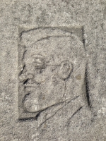 Lincoln profile. Foster Avenue Beach vernacular stone carving