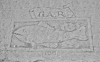 G.A.R. fish. Foster Avenue Beach vernacular stone carving