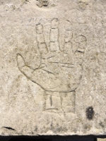 Hand. Foster Avenue Beach vernacular stone carving