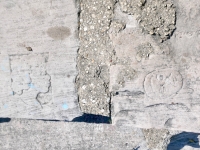 Two women. Chicago lakefront stone carvings, between Foster Avenue and Montrose. 2023