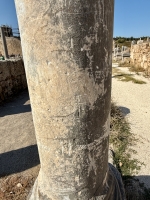 Cross graffiti on a pillar, Perge