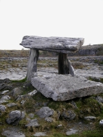 Poulnabrone Dolman, a classic megalith set in the spectacularly barren Burren.