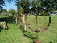 Abstract sculptures in Jack Barker\'s yard