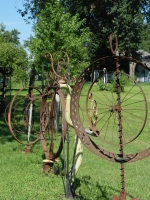 Abstract sculptures in Jack Barker\'s yard