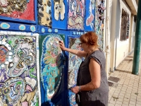 Danielle Jacqui closes up The House of She Who Paints, northeast of Marseille in Rocquevaire⁩, France