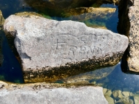 Frank. Chicago lakefront stone carvings, south of La Rabida Hospital. 2023