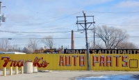 Painted fence. Frank's West Side Auto Parts, Kedzie at 30th Street