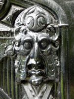 Weird face, detail, Plas Newydd, Llangollen, Wales