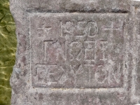 +1950+, Gamma nu omega theta iota, Ceayton, from 12-panel carving. Gamma nu omega theta iota are the first letters in the title of an 18th century poem by John Arbuthnot, Know Yourself. Chicago Lakefront stone carvings, south of La Rabida Hospital. 2023