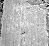 9.16.67, Steve Rollins, arrow. Lost. Chicago lakefront stone carvings, south of Montrose Harbor. 2003