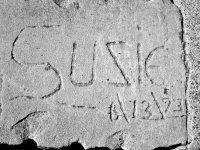 June 13, 1973, Susie. Chicago lakefront stone carvings, south of Montrose Harbor. 2003