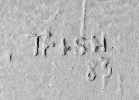 1983, Trish. Chicago lakefront stone carvings, Montrose Dog Beach. 2012