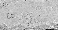 Coonley Boys to the bone, level 3 Chicago lakefront stone carvings, south of Montrose Harbor. 2017