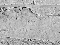 1963, PS, EM, Tom, Brighton Park. Chicago lakefront stone carvings, near 50th Street. 2018