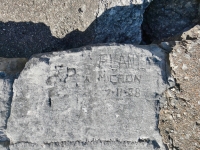 S.P., Planis Micron 7-11-38. Chicago lakefront stone carvings, between 45th Street and Hyde Park Blvd. 2023