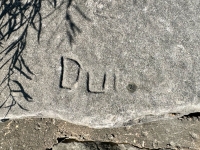 Dui, detail. Chicago lakefront stone carvings, between 45th Street and Hyde Park Blvd. 2023