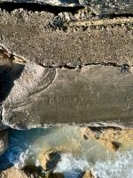 Dwulat. Chicago lakefront stone carvings, between 45th Street and Hyde Park Blvd. 2023