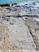 Autograph rock with Mike, Christ, Ed, Chas and many more. Chicago lakefront stone carvings, between 45th Street and Hyde Park Blvd. 2018