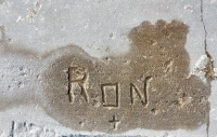 Ron+, detail. Chicago lakefront stone carvings, between 45th Street and Hyde Park Blvd. 2018