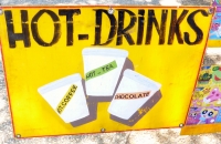 Hot drinks, Street Food Vendor sign art, National Mall, Washington D.C.