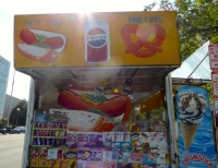 Hot dog, Pepsi and pretzel, Street Food Vendor sign art, National Mall, Washington D.C.