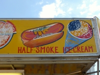Half smoke and ice cream, Street Food Vendor sign art, National Mall, Washington D.C.