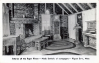 The Paper House interior, Pigeon Cove, Mass., postcard